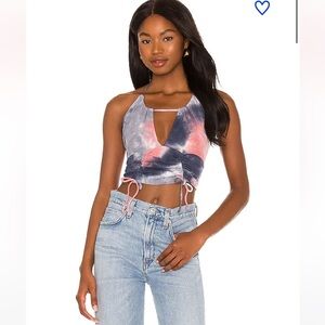Superdown Tie-Dye Halter Crop Top NWOT